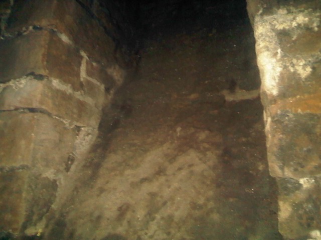 Way into coal cellar.